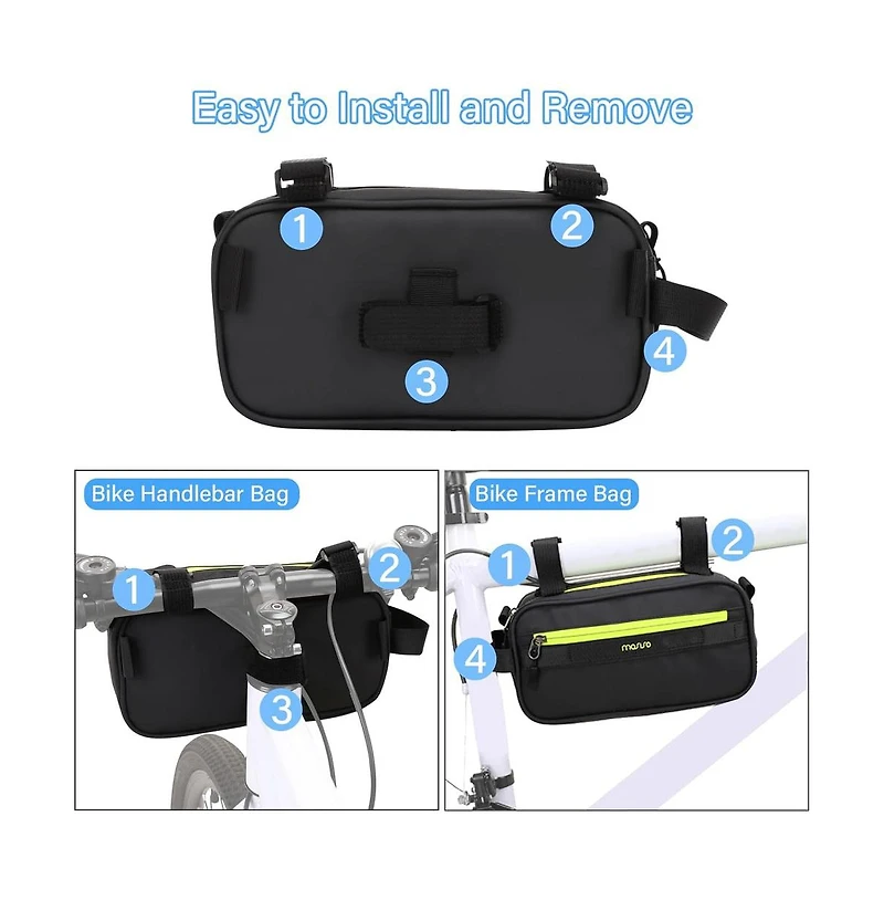 Aoligeijs Waterproof Bike Handlebar Bag with Shoulder Strap, Bicycle Front Storage Pouch for Commuting Cycling Travel
