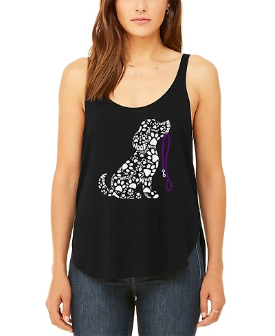 La Pop Art Women's Dog Leash Premium Word Flowy Tank Top