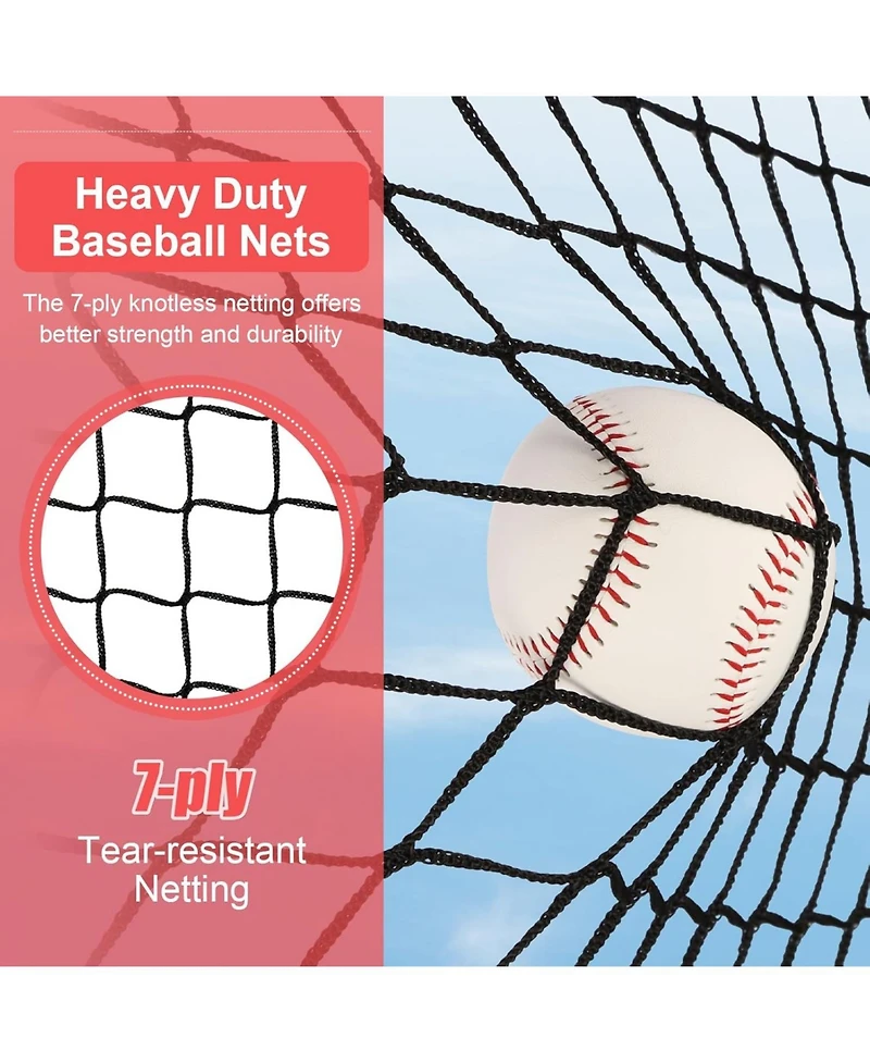 Aoligeijs Baseball Softball Practice Net,Pitching Net,Batting Net,with Bonus Strike Zone,Target and Bow Frame,for Hitting,Pitching,Catching