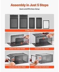 Gouun Clear Stackable Shoe Boxes with Magnetic Door, 9 Pack, Fits Us Size 13