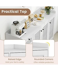 Gouun Modern Buffet Cabinet with 3 Doors and Enclosed Storage