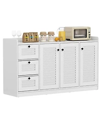 Gouun Modern Buffet Cabinet with 3 Doors and Enclosed Storage