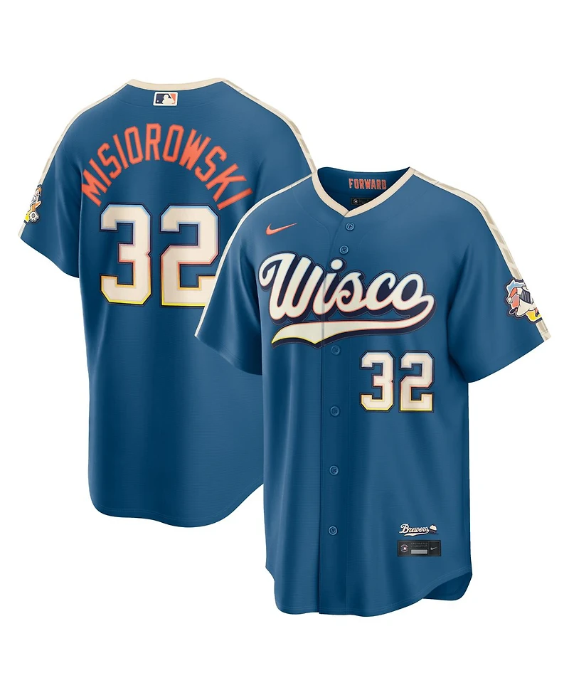 Nike Men's Jacob Misiorowski Mineral Blue Milwaukee Brewers 2026 City Connect Stadium Jersey