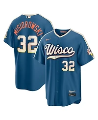 Nike Men's Jacob Misiorowski Mineral Blue Milwaukee Brewers 2026 City Connect Stadium Jersey