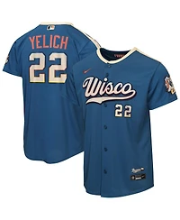 Nike Big Boys and Girls Christian Yelich Gray Milwaukee Brewers 2026 City Connect Stadium Jersey