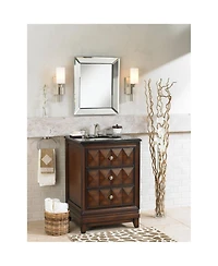 Possini Euro Design Ludlow Modern Wall Light Sconce Mounted Brushed Nickel Hardwired 14" High Fixture Frosted White Glass Shade Decor for Bedroom Bath