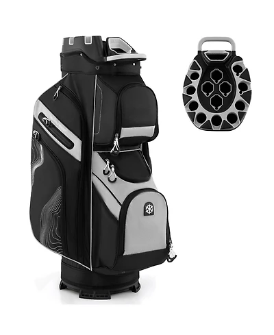Gymax Golf Cart Bag Molded Lock Top Golf Bag w/14-Way Full Length Dividers 11 Pockets