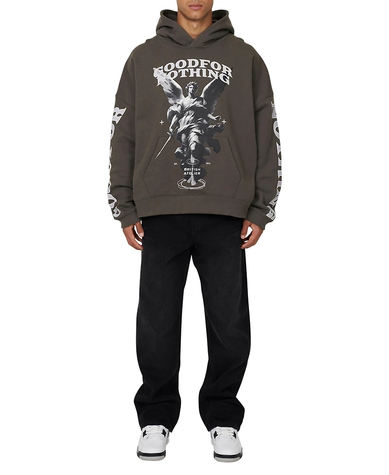 Good For Nothing Men's Boxy Washed Statue Print Hoodie