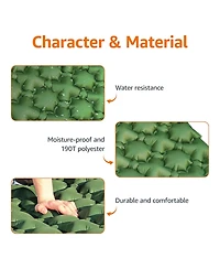 Gnuadz Camping Sleeping Pad Quick-inflate Foot Pump Ultralight Hiking Camping Outdoor Recreation Gear