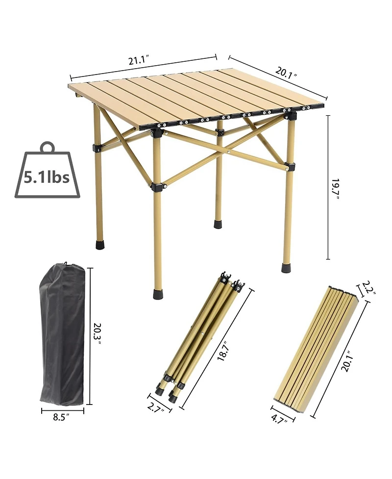 Gnuadz Portable Camping Table Folding Aluminum Outdoor Cooking Hiking Picnic Bbq Travel Carry Bag