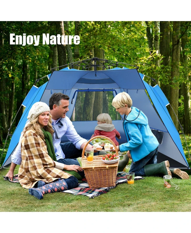 Gouun 3-4 Person Pop-Up Beach Tent with Upf 50+ Protection and Front Porch