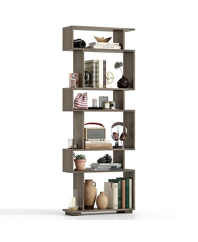 Gouun 6-Tier Geometric Bookshelf with Anti-Tipping Kits