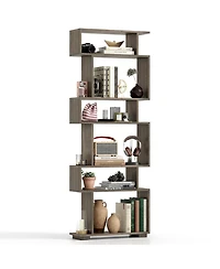 Gouun 6-Tier Geometric Bookshelf with Anti-Tipping Kits
