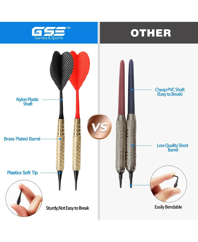 Gse Games & Sports Expert 18 Grams Chrome Soft Tip Darts(6-Pack) 