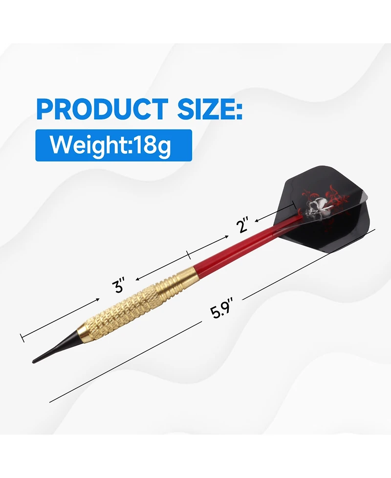 Gse Games & Sports Expert 18 Grams Chrome Soft Tip Darts(6-Pack)