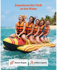 Mecale 5-Rider Towable Tube for Boating 850 lbs Padded Grip Handles