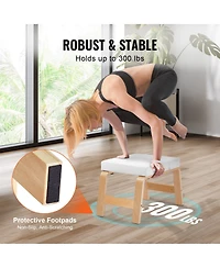 Mecale Yoga Headstand Bench 300 lbs with Wood Frame and Pu Pad
