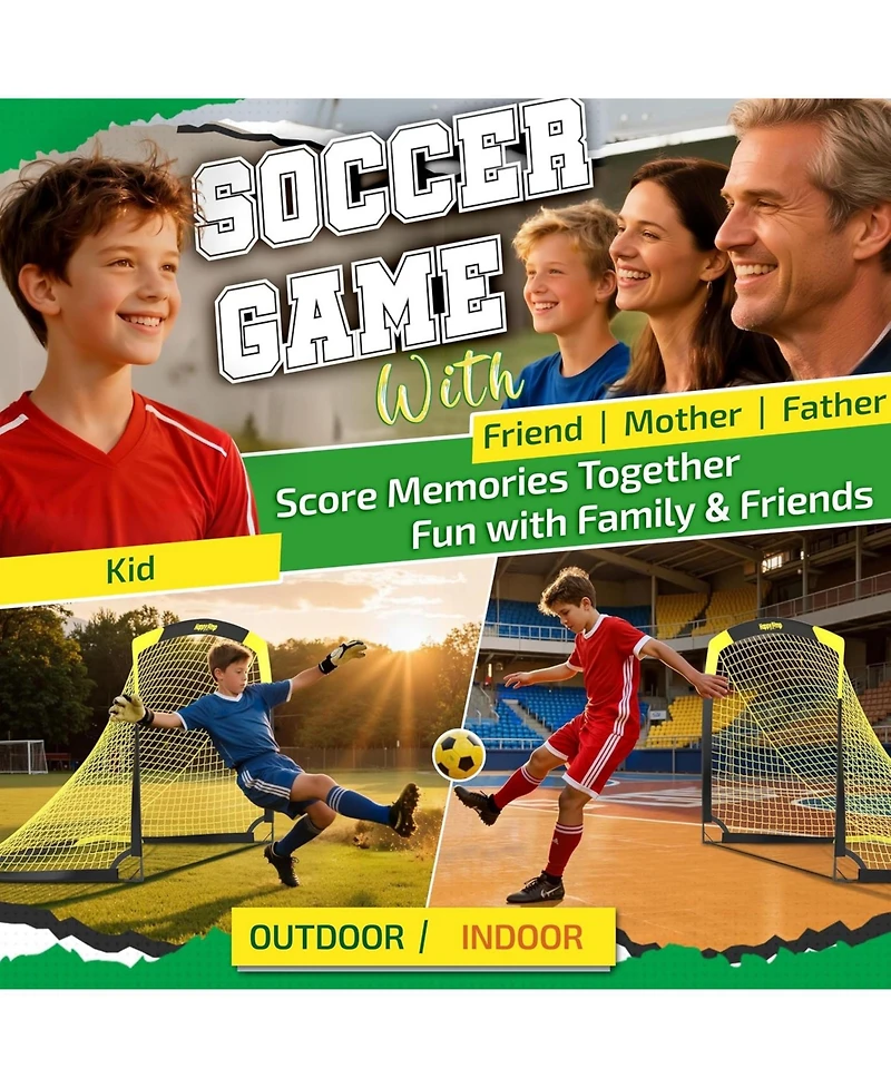 Bearwill 7x5 Ft Portable Soccer Goal Youth Players Ages 6 14 Large Frame Design Built for Long Term Development Easy Setup Park School Training