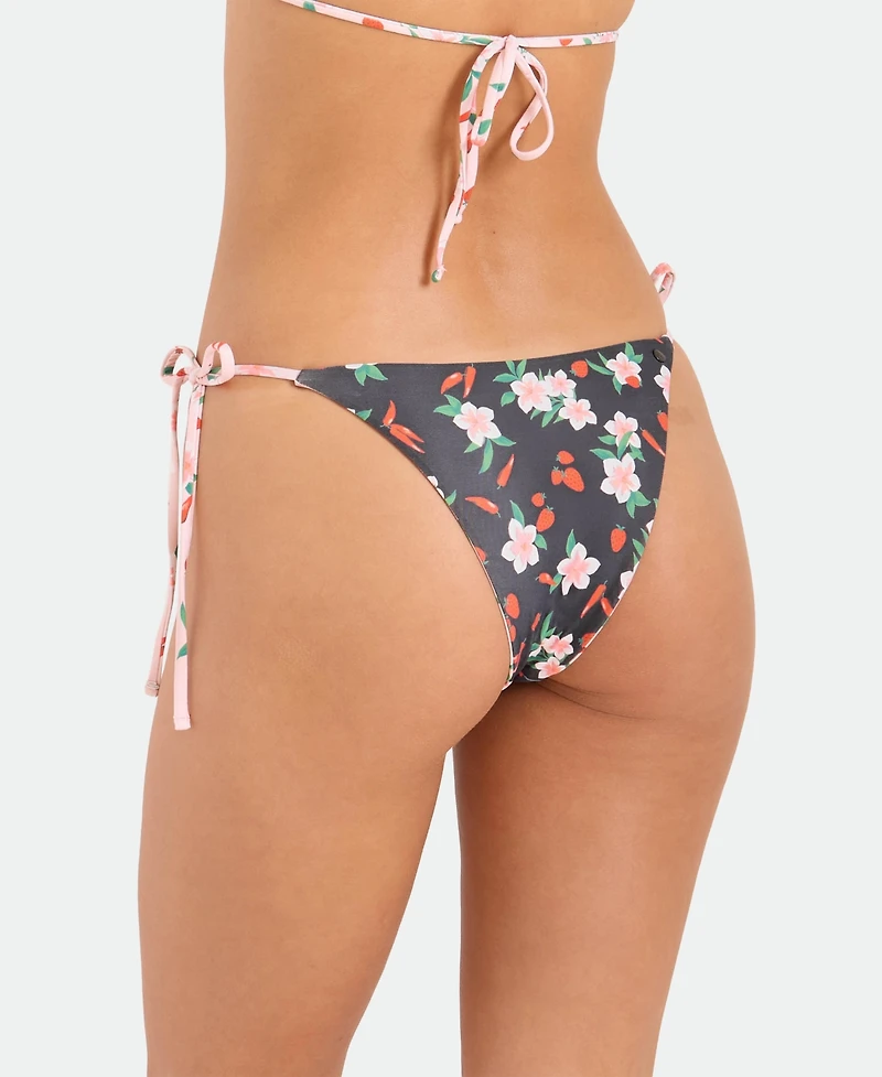 Volcom Women's Floral Print Side-Tie Bikini Bottoms