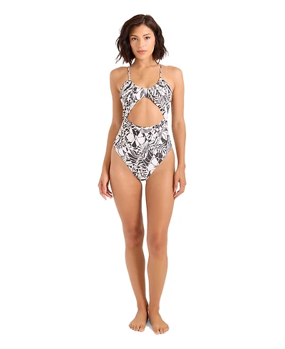 Volcom Women's Tropical Print V-Neck One-Piece Swimsuit