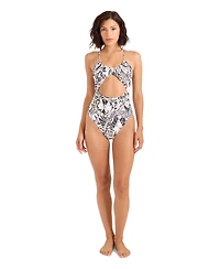 Volcom Women's Tropical Print V-Neck One-Piece Swimsuit