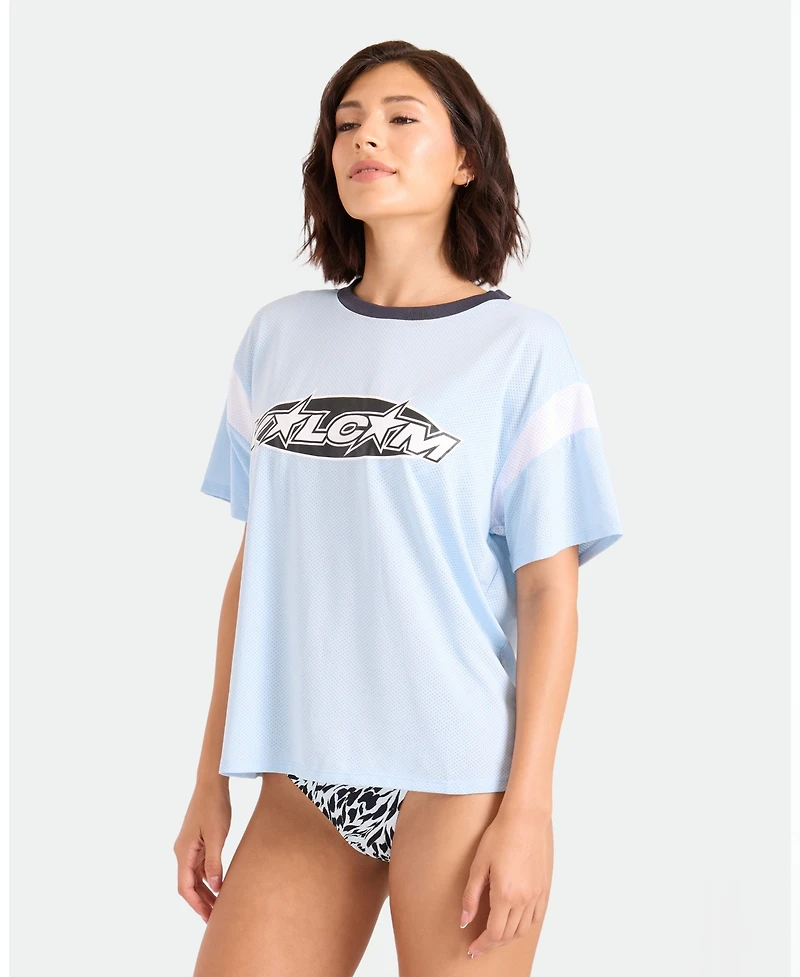 Volcom Women's Crewneck Short-Sleeve Swim Cover-Up Jersey