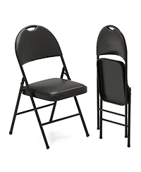 Gouun 2-Pack Padded Folding Chairs with Metal Frame and Carry Handle