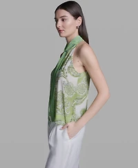 Bcbg Women's Sleeveless Tie-Neck Blouse