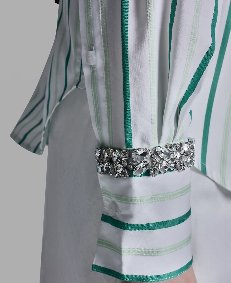 Bcbg Women's Long-Sleeve Collared Neck Shirt