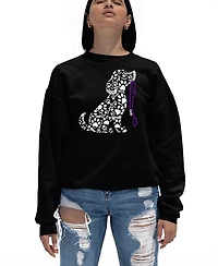La Pop Art Women's Dog Leash Word Crewneck Sweatshirt