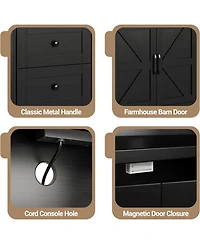 gaomon Buffet Cabinet with Storage, Modern Farmhouse Sideboard Storage Cabinet with Power Outlet