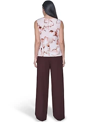 Calvin Klein Women's Pleated Crewneck Sleeveless Top