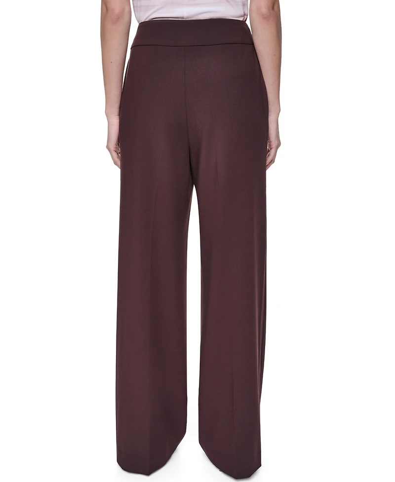 Calvin Klein Women's Mid Rise Wide Leg Pants