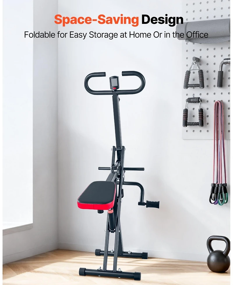 Mecale Deep Squat Rowing Machine, Foldable Glute Trainer with 12-Gear Adjustable Resistance, Home Squat Machine for Glutes & Legs