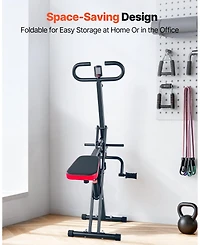 Mecale Deep Squat Rowing Machine, Foldable Glute Trainer with 12-Gear Adjustable Resistance, Home Squat Machine for Glutes & Legs