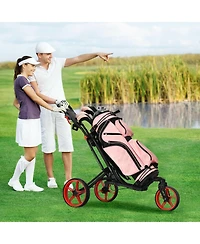 Mecale Folding Golf Push Cart with Swivel Wheel, Scoreboard, Adjustable Handle