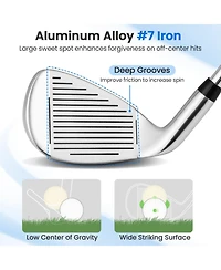 Mecale Men s 7 Iron Golf Club with Steel Shaft & Headcover