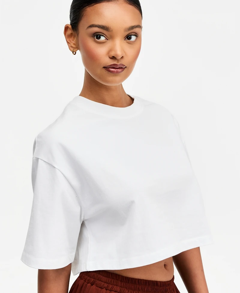 Bar Iii Women's Heavyweight Cropped Cotton T-Shirt