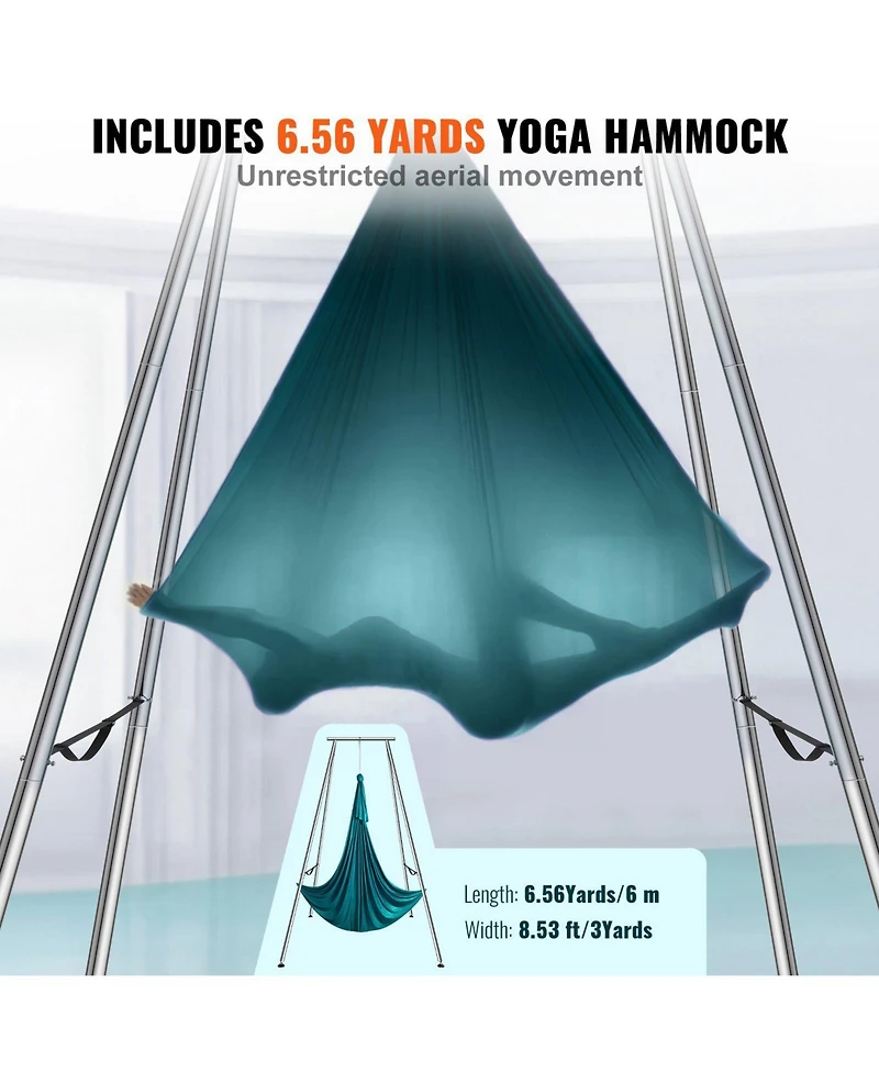 Mecale Aerial Yoga Frame with Yard Hammock 551 lbs Steel Stand
