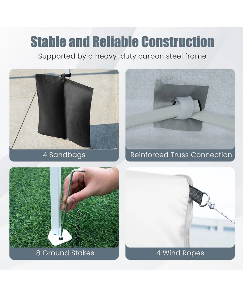 Mecale 6.5x6.5 ft Pop-Up Canopy Tent with 4 Sidewalls and Wheeled Carry Bag