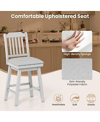 Sugift 25 inch Modern Bar Stools Set of 2 with Upholstered Swivel Seat