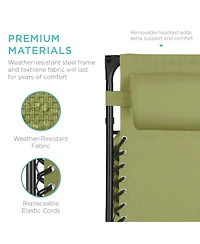 Best Choice Products Folding Zero Gravity Recliner Patio Lounge Chair w/ Canopy Shade, Headrest, Tray