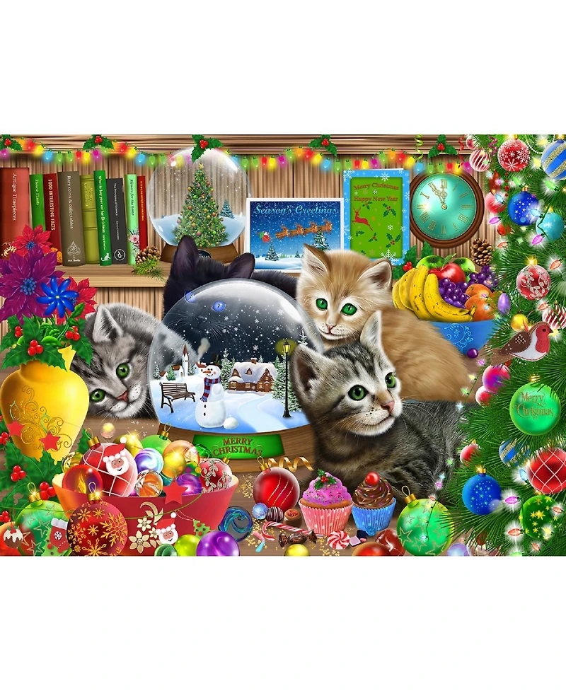 SunsOut Snow Globe Kitten 1000 piece Jigsaw Puzzle for Adults Christmas