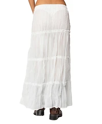 Edikted Women's Tai Embroidered Tiered Maxi Skirt