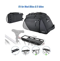 Aoligeijs Bike Rack Bag 8L Waterproof Bicycle Rear Trunk Bag with Rain Cover Convertible Backpack Cycling Storage for Commuting Travel