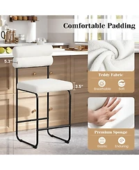 Sugift 26 Inch Counter Height Bar Stools Set of 2 with Metal Frame and Footrest