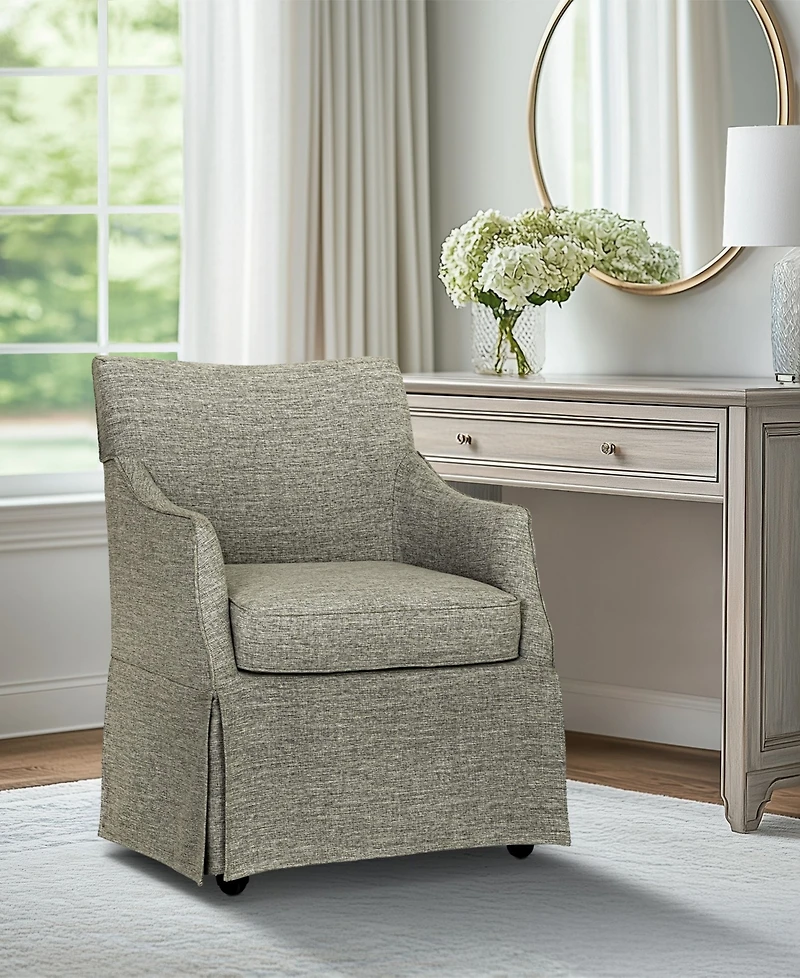 Martha Stewart Collection London 25" Upholstered Skirted Dining Arm Chair