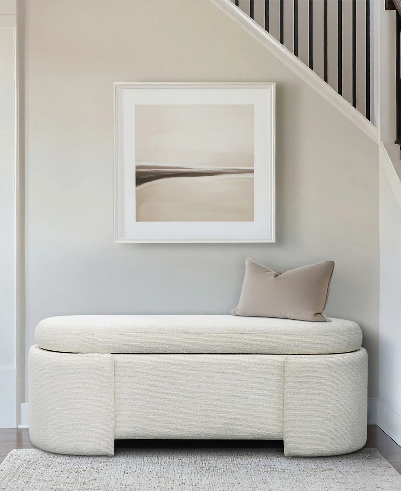 Martha Stewart Collection Leslie 48" Fully Upholstered Oval Storage Bench