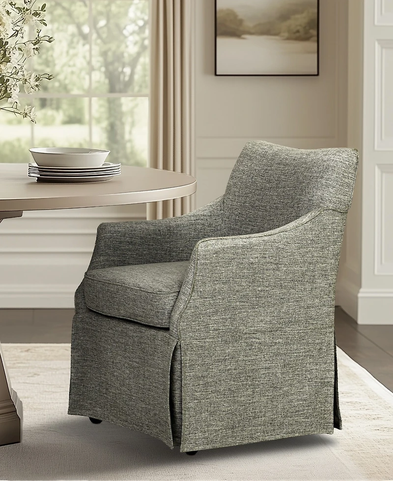 Martha Stewart Collection London 25" Upholstered Skirted Dining Arm Chair