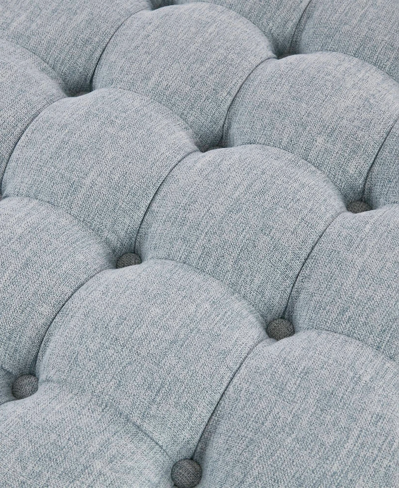 Martha Stewart Collection Terri 32" Skirted Tufted Round Ottoman